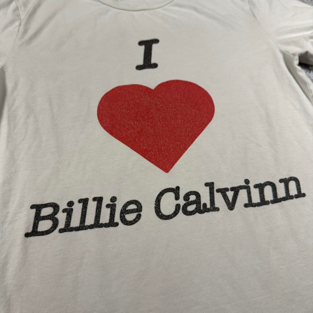 Billie Calvinn Indie Artist Merch Basquiat Style Front Back Graphic Tee M Ivory